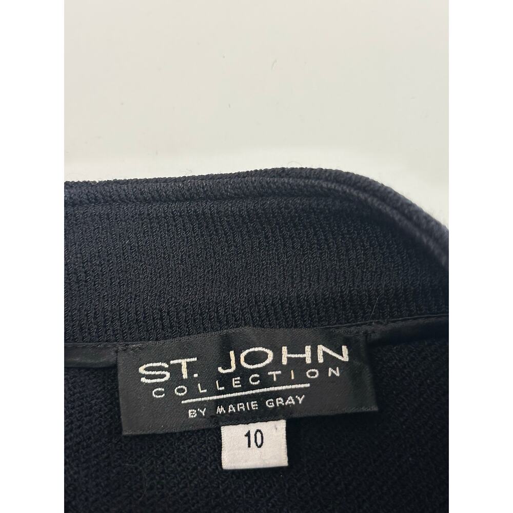 St. John Collection black women's jacket with signature brooch size 10 - Picture 5 of 12